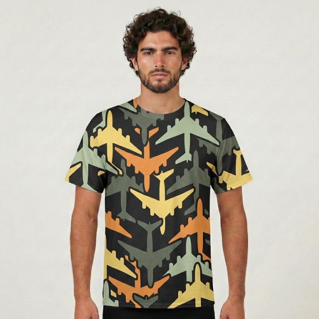 Volume 2 Super Colourful Airplanes Designed 3D T-Shirts
