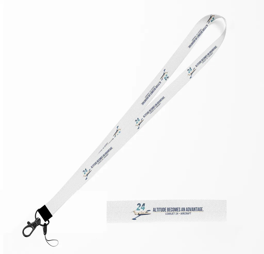 Learjet 24 lanyard - white