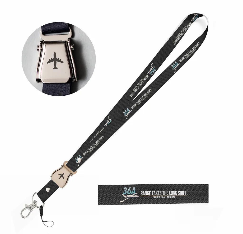 Learjet 36A seat belt lanyard - black