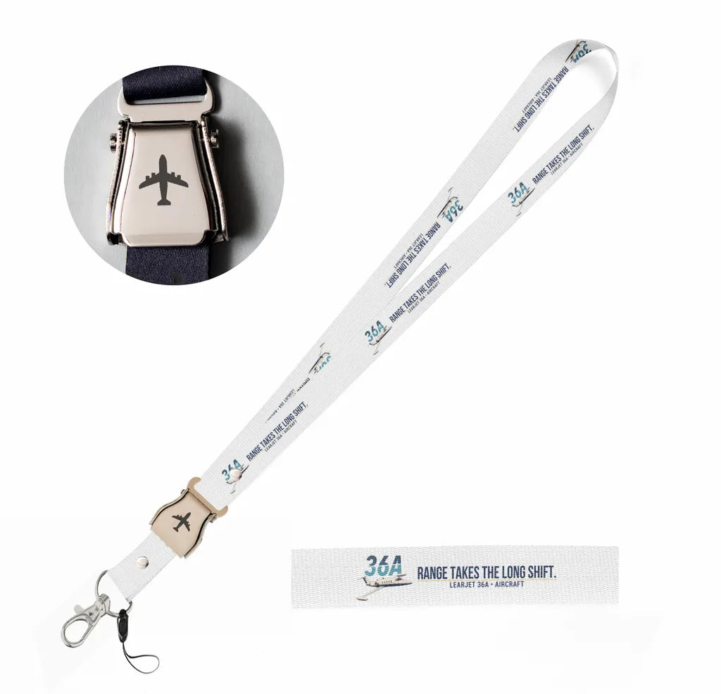 Learjet 36A seat belt lanyard - white