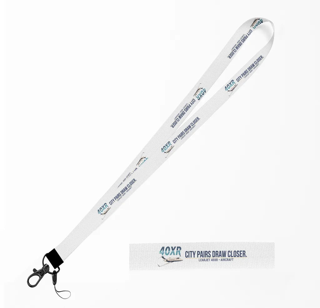Learjet 40XR lanyard - white