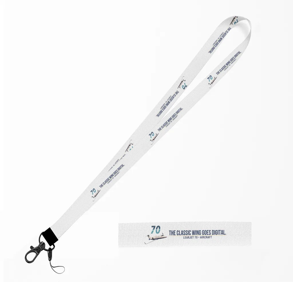 Learjet 70 lanyard - white