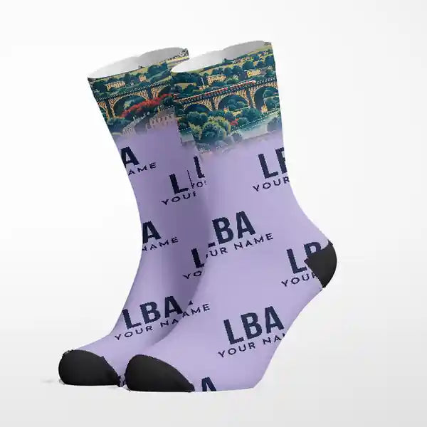 Leeds Bradford Airport (LBA) - Socks - Lavender + Name