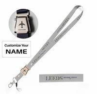 Thumbnail for Leeds City Series seat belt lanyard - light gray with name
