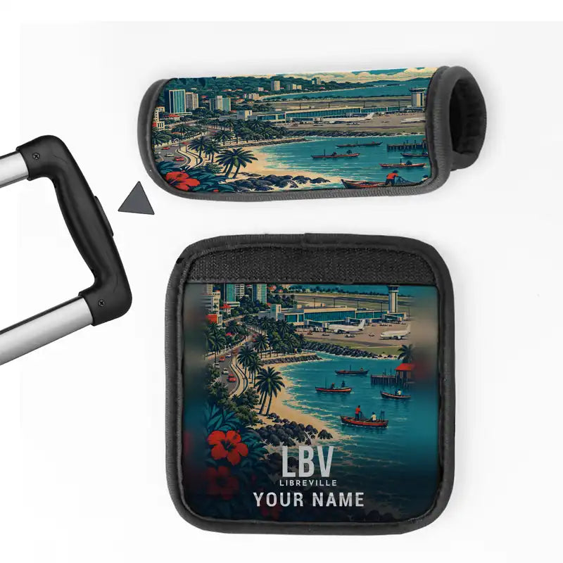 Leon-Mba International Airport (LBV) Luggage Handle Covers - 3D Full Print + Name