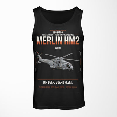 Leonardo AW101 Merlin HM2 design on black tank top