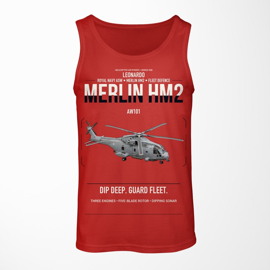 Leonardo AW101 Merlin HM2 design on red tank top