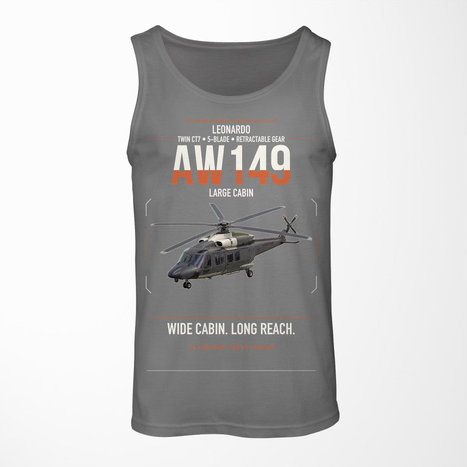 Leonardo AW149 design on gray tank top