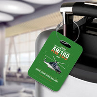 Thumbnail for Leonardo AW169 design on green acrylic luggage tags, double-side print