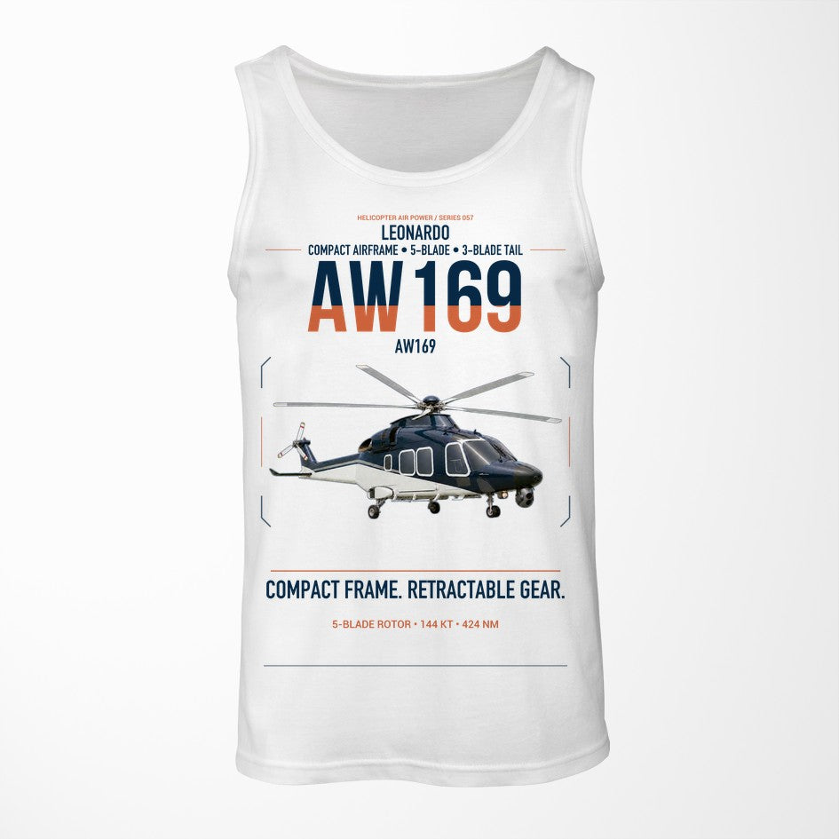 Leonardo AW169 design on white tank top