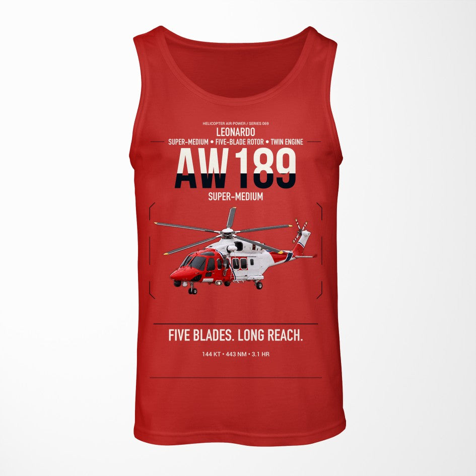 Leonardo AW189 design on red tank top