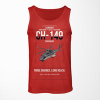 Thumbnail for Leonardo CH-149 Cormorant design on red tank top