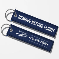 Thumbnail for Life is a journey Enjoy the Flight Aviator Key Chains - Navy Blue - Remove Before Flight