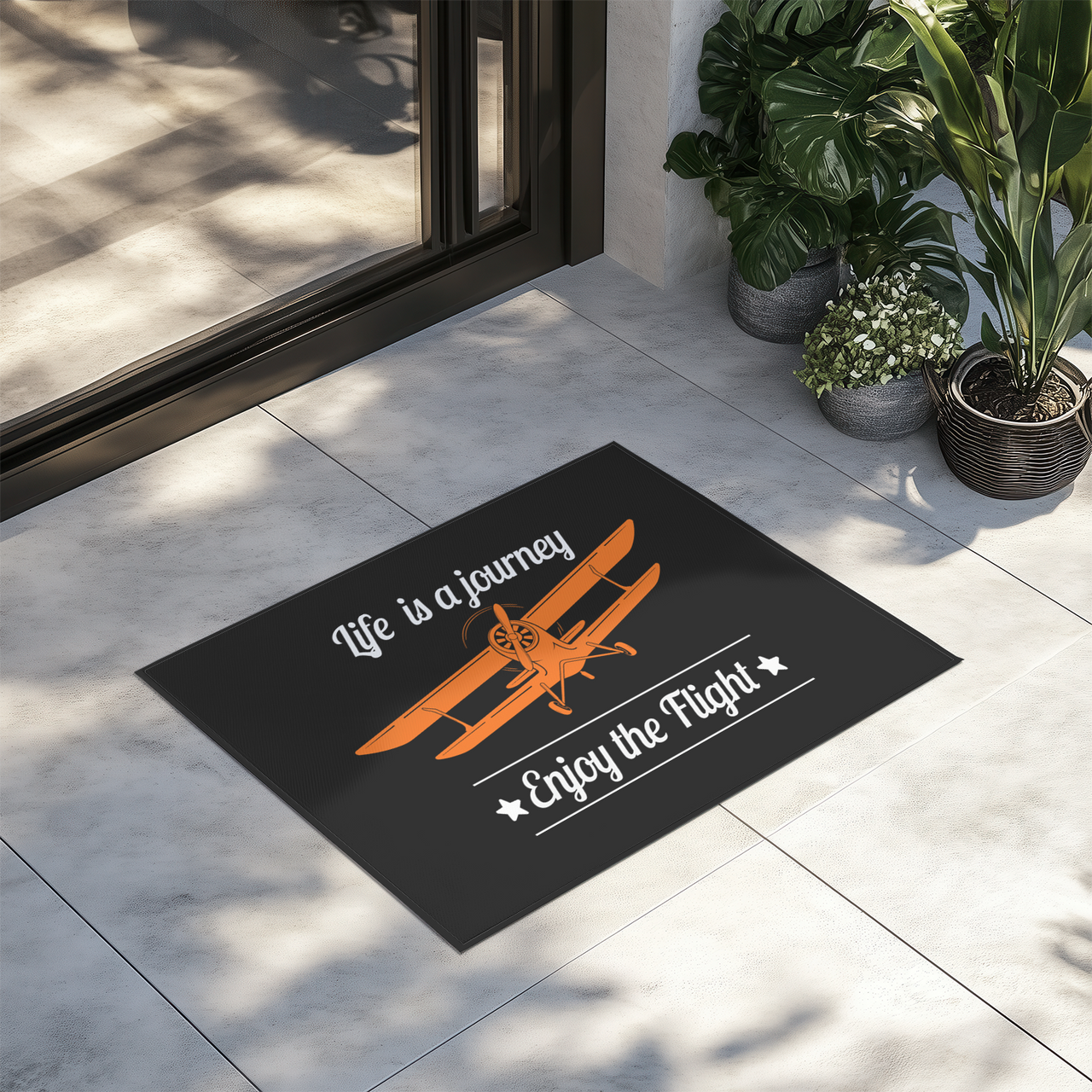 Life is a journey Enjoy the Flight Designed Door Mats