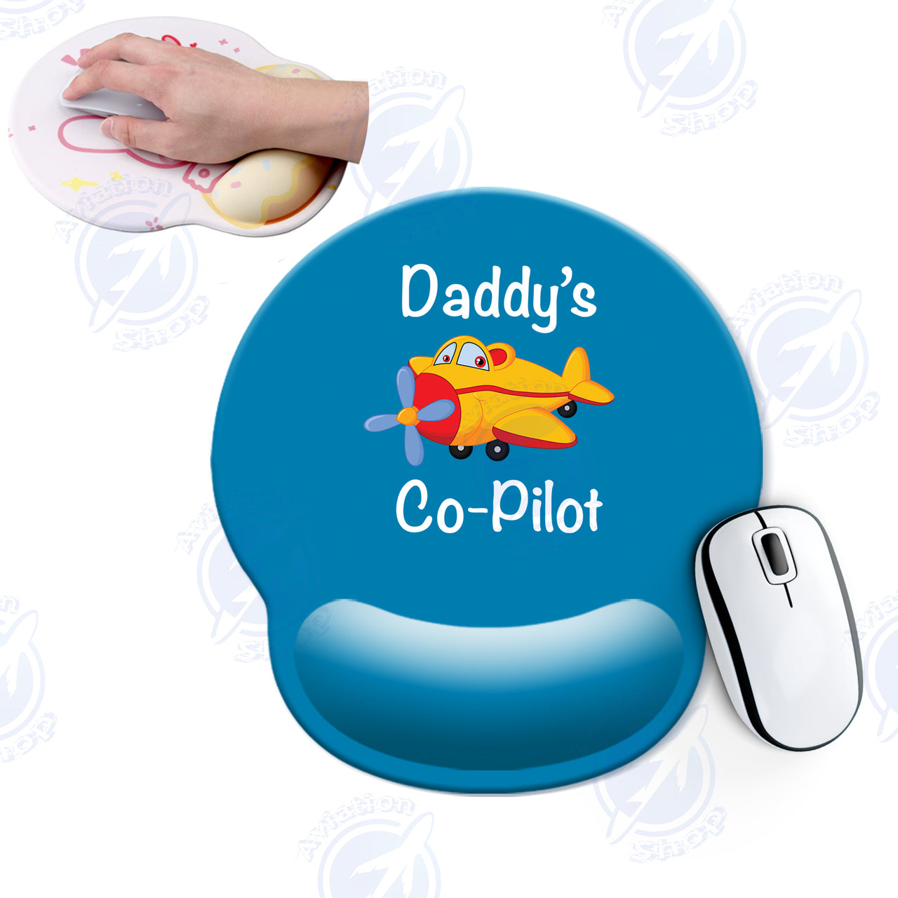 Daddy's CoPilot (Propeller) Designed Ergonomic Mouse Pads