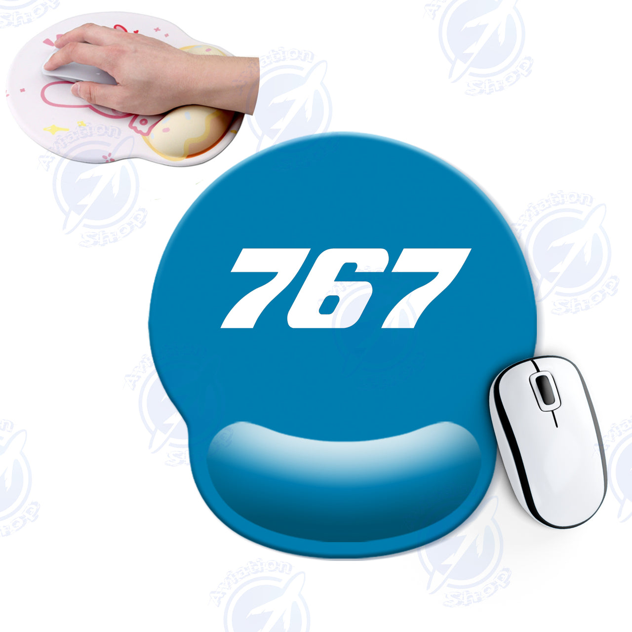 767 Flat Text Designed Ergonomic Mouse Pads