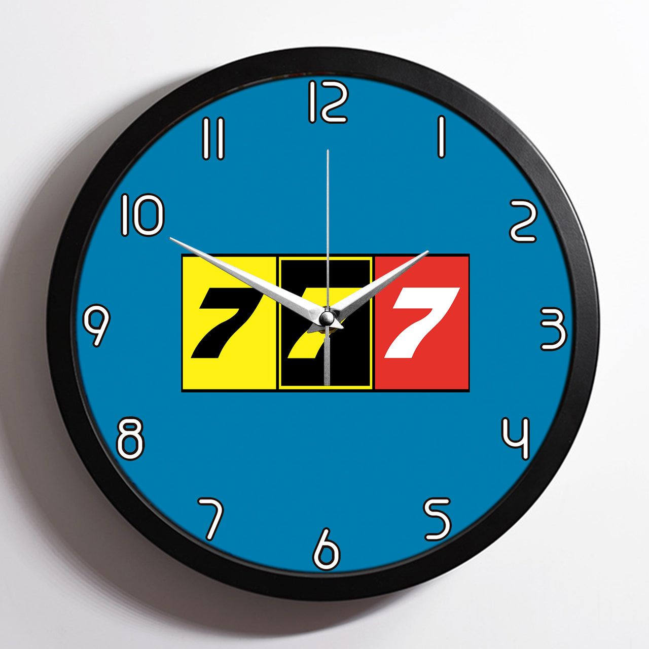 Flat Colourful 777 Designed Wall Clocks