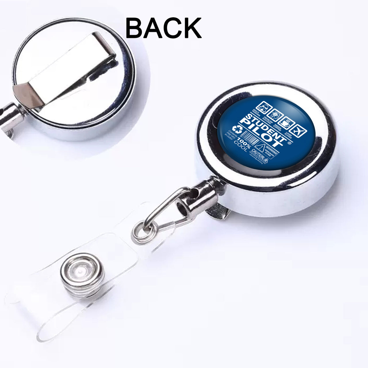 Student Pilot Label Designed Retractable ID Card Badge