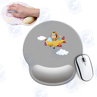 Thumbnail for Cartoon Little Boy Operating Plane Designed Ergonomic Mouse Pads