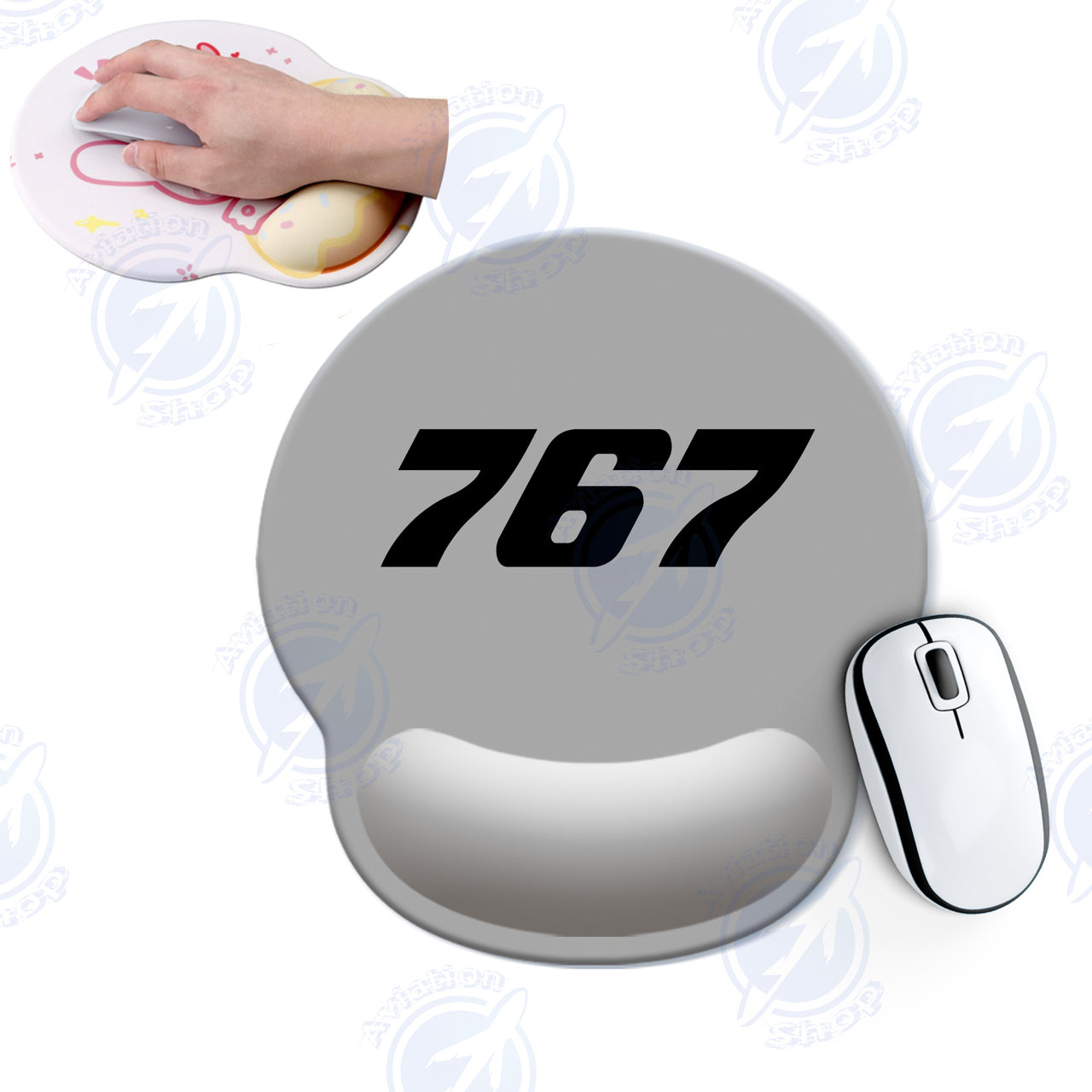 767 Flat Text Designed Ergonomic Mouse Pads