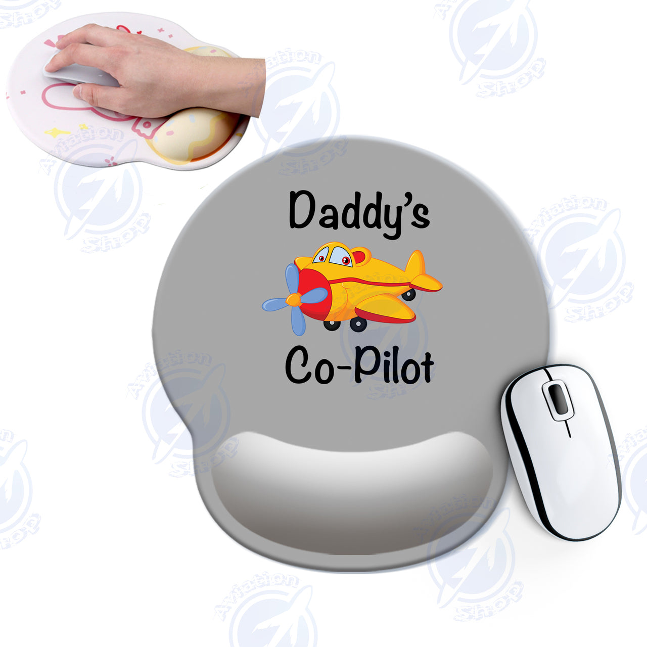 Daddy's CoPilot (Propeller) Designed Ergonomic Mouse Pads