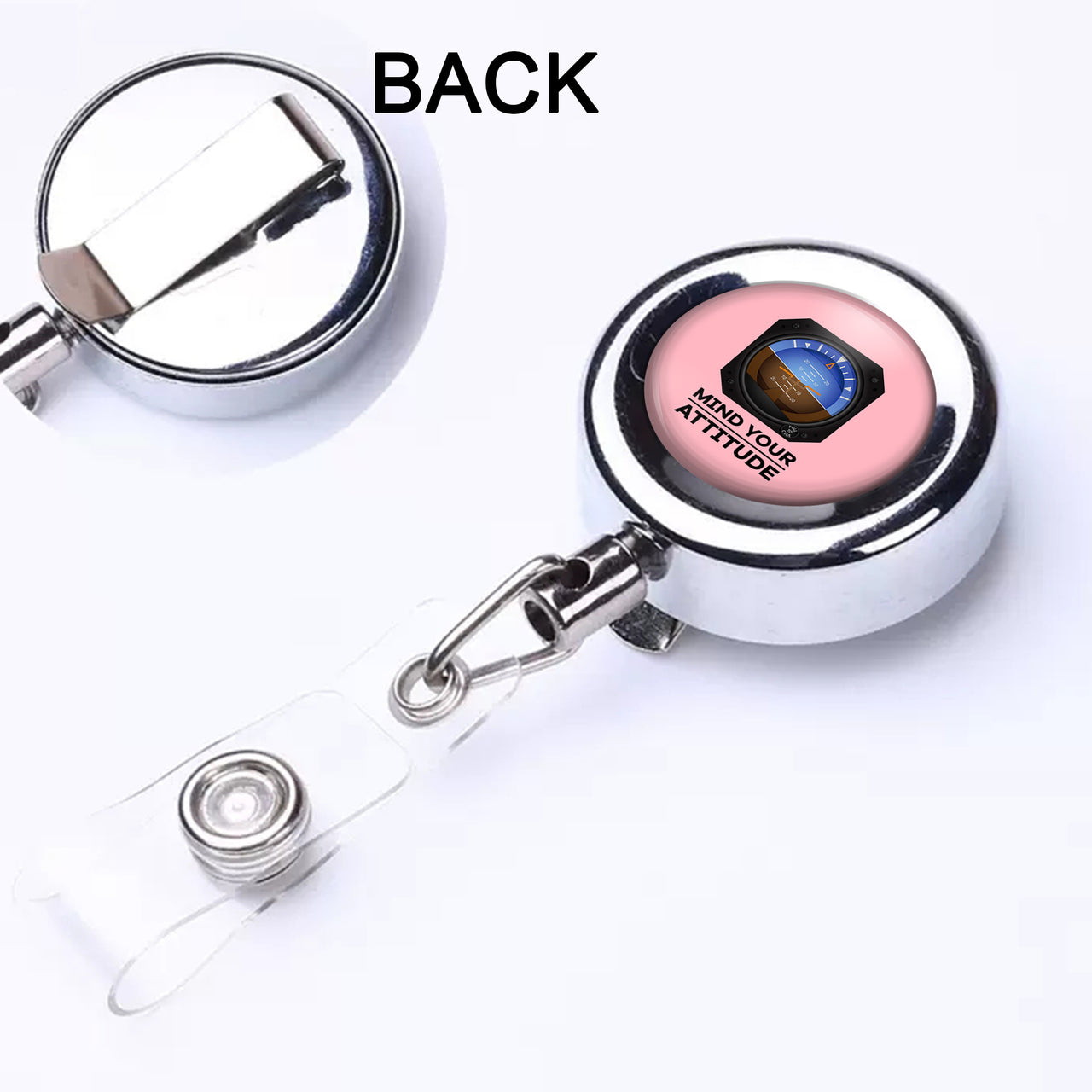 Mind Your Attitude Designed Retractable ID Card Badge