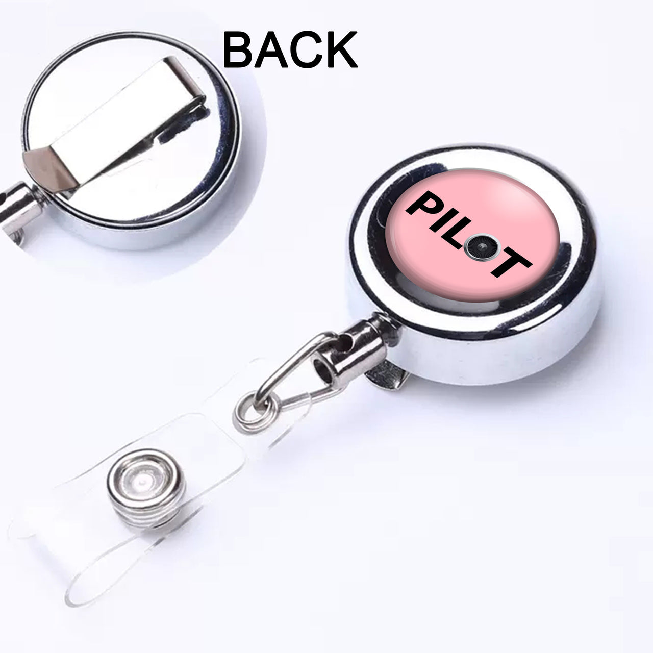 Pilot & Jet Engine Designed Retractable ID Card Badge