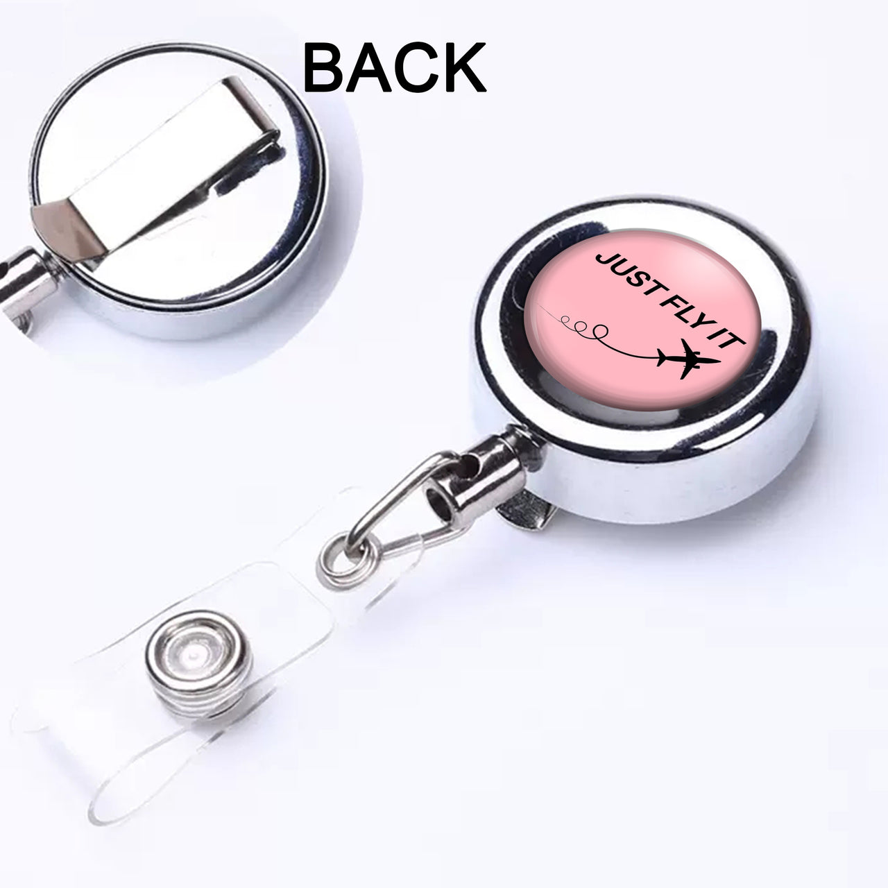 Just Fly It Designed Retractable ID Card Badge