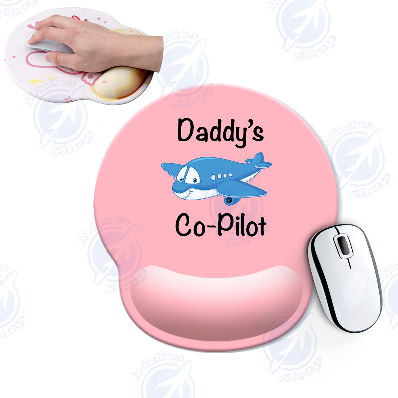 Daddy's Co-Pilot (Jet Airplane) Designed Ergonomic Mouse Pads