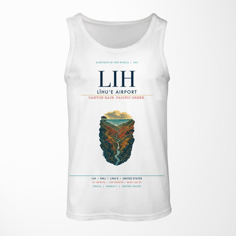 Līhuʻe Airport (LIH) design on white tank top