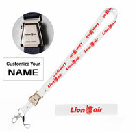 Thumbnail for Lion Air seat belt lanyard - white with name