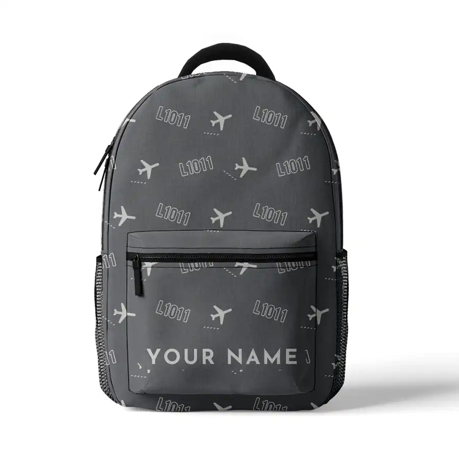 Lockheed L-1011 TriStar - 3D Backpack - 3D Pattern + Name - Gray