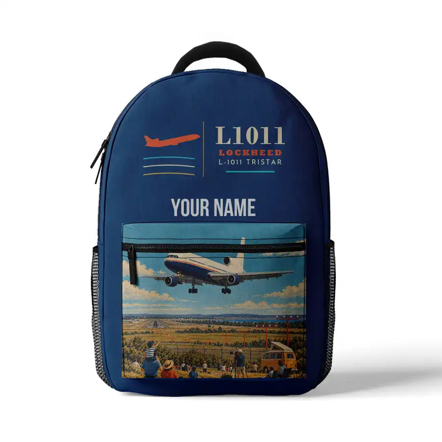 Lockheed L-1011 TriStar - 3D Backpack - Blue + Name
