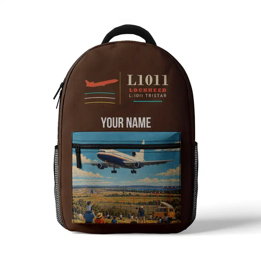 Lockheed L-1011 TriStar - 3D Backpack - Brown + Name