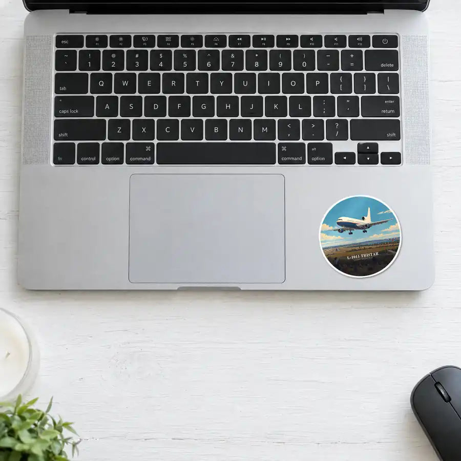 L-1011 TriStar - 3D - Circle Sticker - Laptop