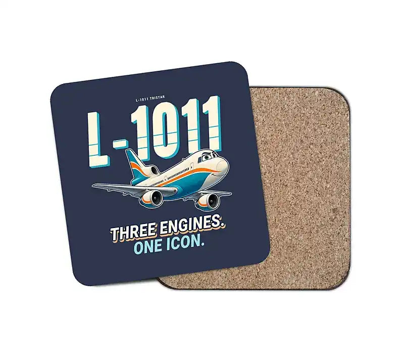 L-1011 TriStar - Cartoon - Coaster - Navy Blue