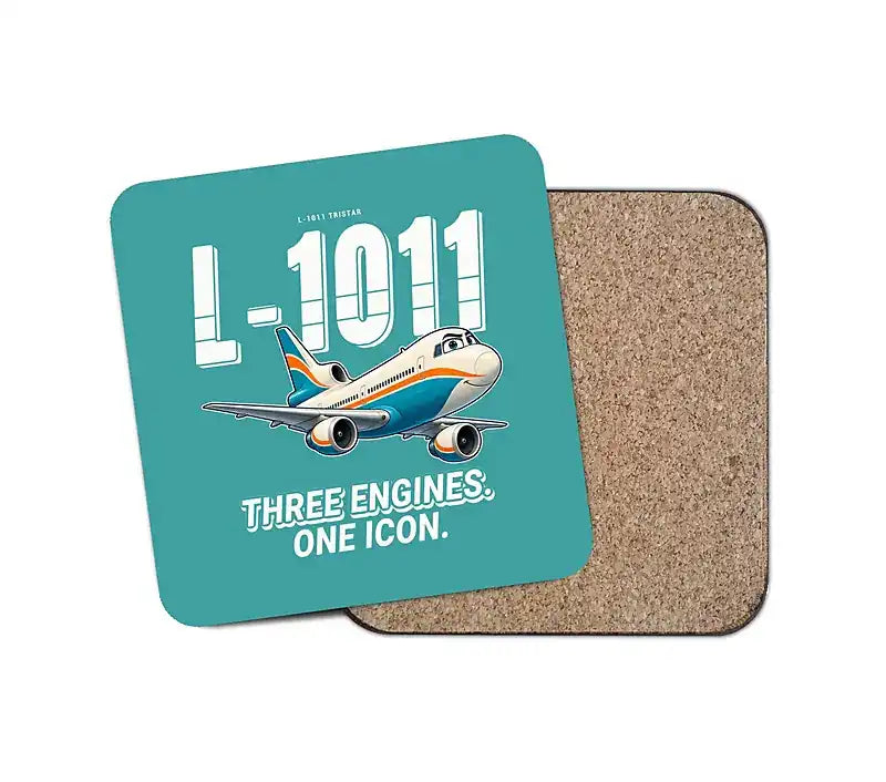 L-1011 TriStar - Cartoon - Coaster - Turquoise