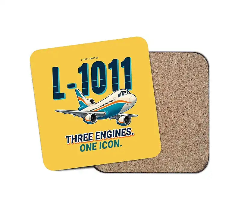 L-1011 TriStar - Cartoon - Coaster - Yellow