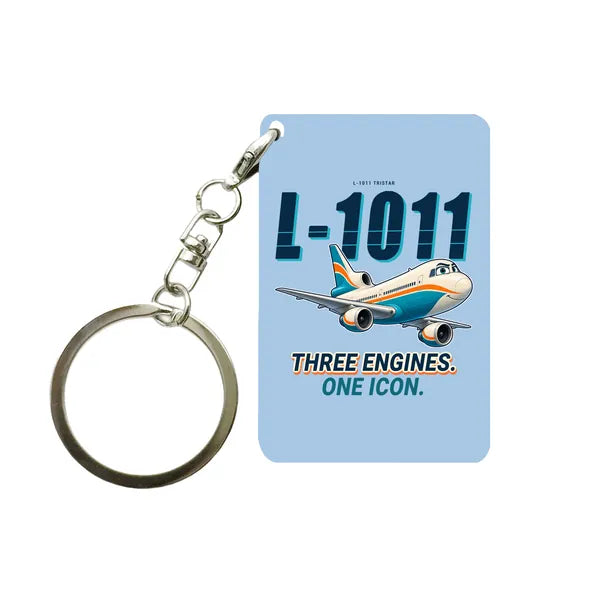L-1011 TriStar - Cartoon - Key Chain - Light Blue