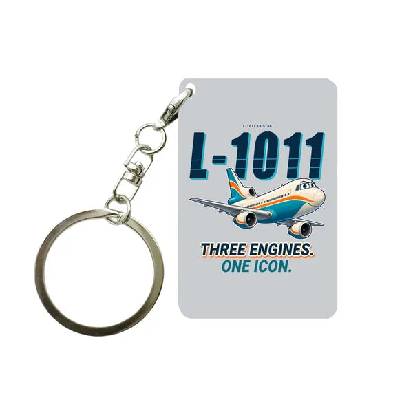 L-1011 TriStar - Cartoon - Key Chain - Light Gray