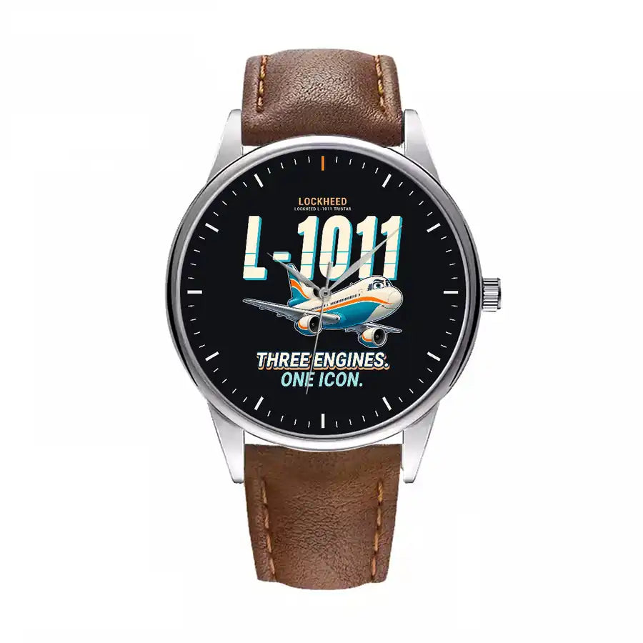 L-1011 TriStar - Cartoon - Leather Strap - Brown Leather Strap