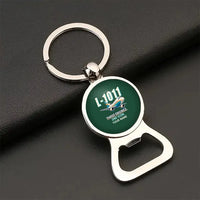 Thumbnail for L-1011 TriStar - Cartoon + Name - Bottle Opener Key Chain - Dark Green