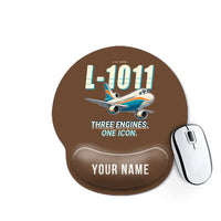 Thumbnail for L-1011 TriStar - Cartoon + Name - Ergonomic Mouse Pad - Brown