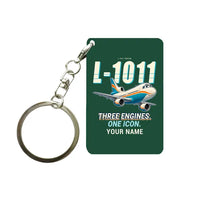 Thumbnail for L-1011 TriStar - Cartoon + Name - Key Chain - Dark Green
