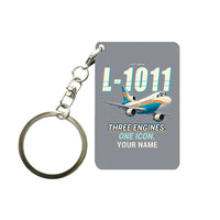 Thumbnail for L-1011 TriStar - Cartoon + Name - Key Chain - Gray