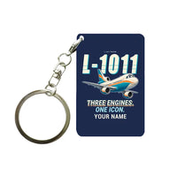 Thumbnail for L-1011 TriStar - Cartoon + Name - Key Chain - Navy Blue