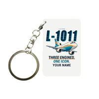 Thumbnail for L-1011 TriStar - Cartoon + Name - Key Chain - White