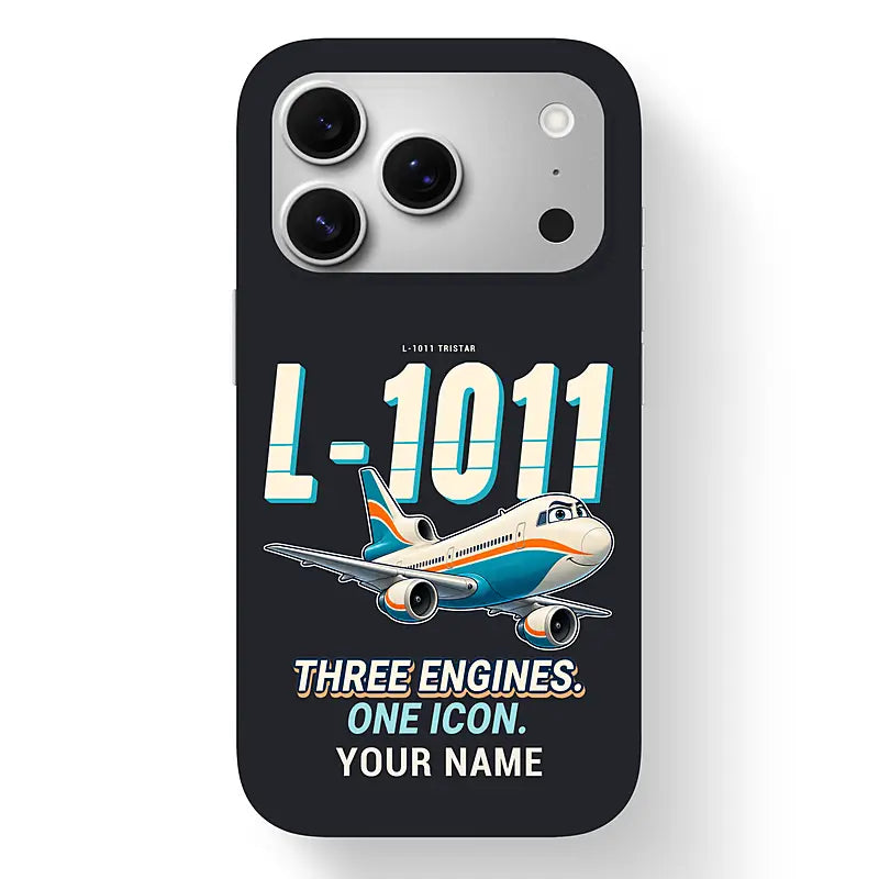 L-1011 TriStar - Cartoon + Name - MagSafe iPhone 17 Pro - Black