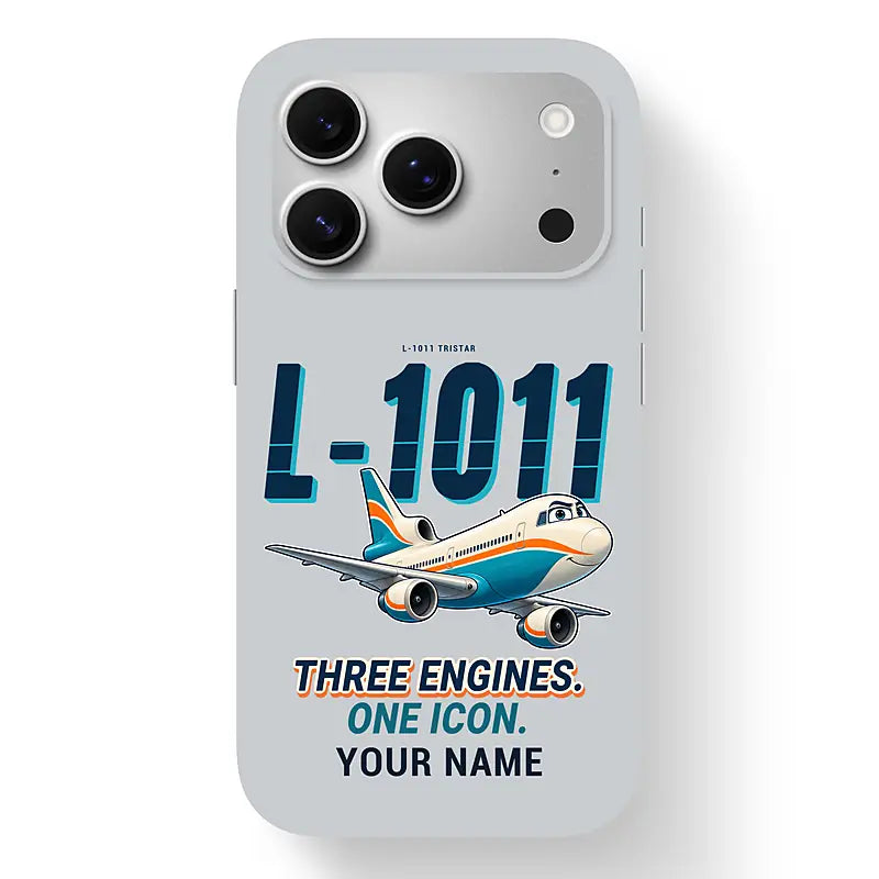 L-1011 TriStar - Cartoon + Name - MagSafe iPhone 17 Pro - Light Gray