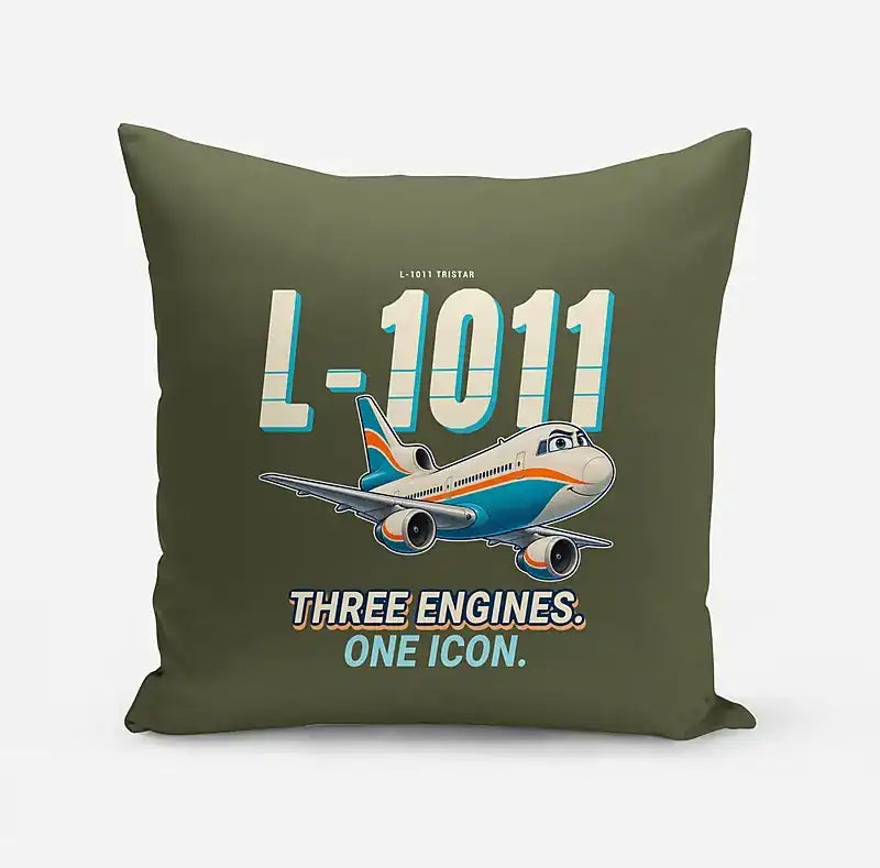 L-1011 TriStar - Cartoon - Pillow - Green Army